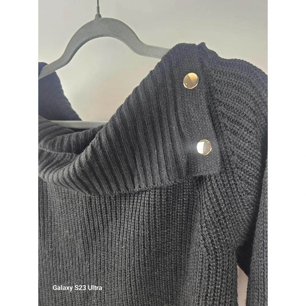 Women's szSP, Oversized fold down neck, black, 89th and Madison, NWT - Picture 6 of 8